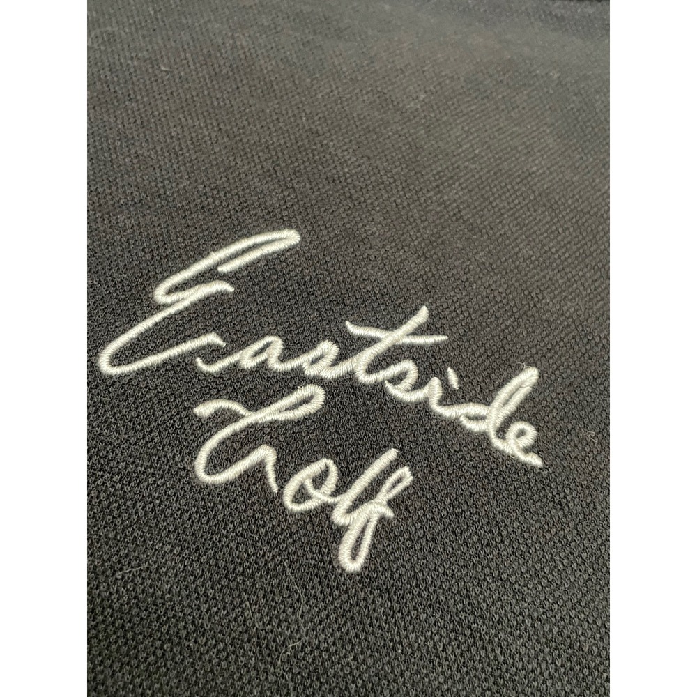 Eastside Golf Womens Cropped T-Shirt Medium Black Embroidered Logo Pique - Picture 3 of 6